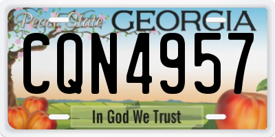 GA license plate CQN4957
