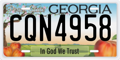 GA license plate CQN4958