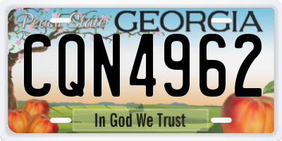 GA license plate CQN4962