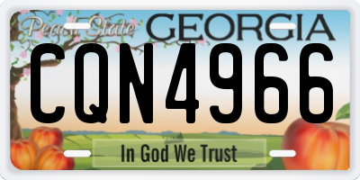 GA license plate CQN4966