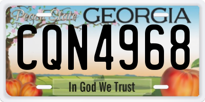 GA license plate CQN4968
