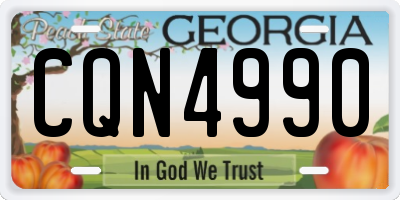 GA license plate CQN4990