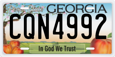 GA license plate CQN4992