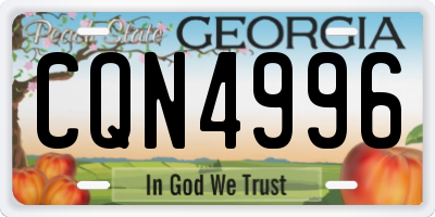 GA license plate CQN4996