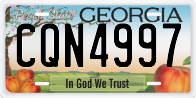 GA license plate CQN4997