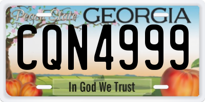 GA license plate CQN4999