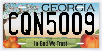 GA license plate CQN5009
