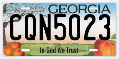 GA license plate CQN5023
