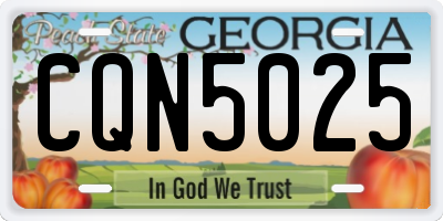 GA license plate CQN5025