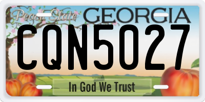 GA license plate CQN5027