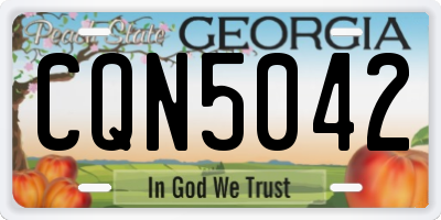 GA license plate CQN5042