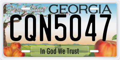 GA license plate CQN5047