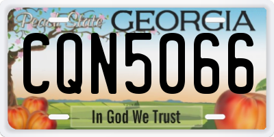 GA license plate CQN5066