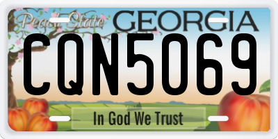 GA license plate CQN5069
