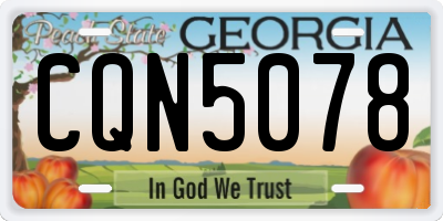 GA license plate CQN5078