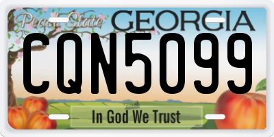 GA license plate CQN5099