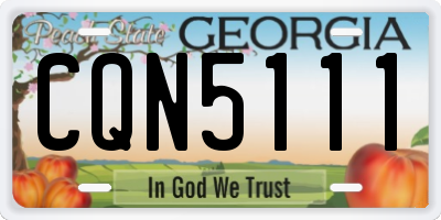 GA license plate CQN5111