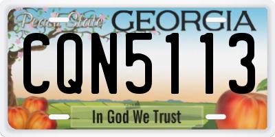 GA license plate CQN5113
