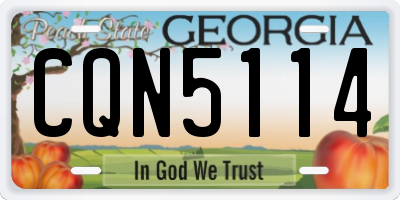 GA license plate CQN5114