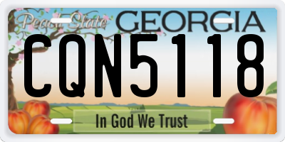 GA license plate CQN5118