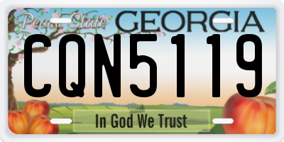 GA license plate CQN5119