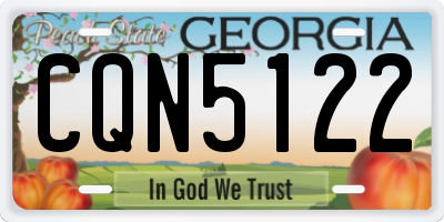 GA license plate CQN5122