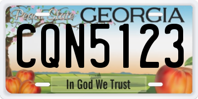 GA license plate CQN5123
