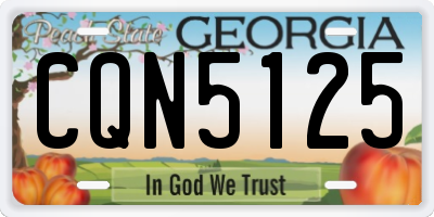 GA license plate CQN5125