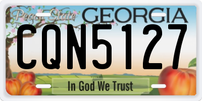 GA license plate CQN5127