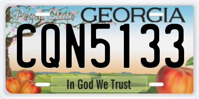 GA license plate CQN5133