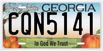 GA license plate CQN5141