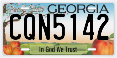 GA license plate CQN5142
