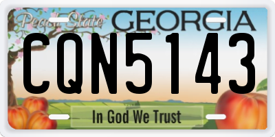 GA license plate CQN5143