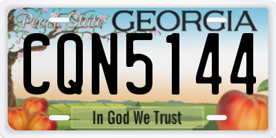 GA license plate CQN5144
