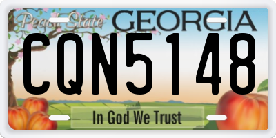GA license plate CQN5148