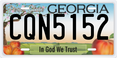 GA license plate CQN5152
