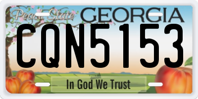 GA license plate CQN5153