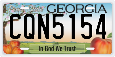GA license plate CQN5154