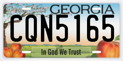 GA license plate CQN5165