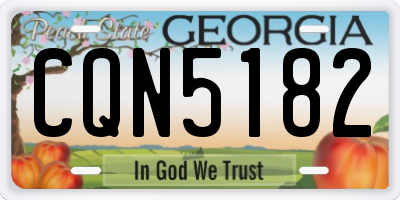 GA license plate CQN5182