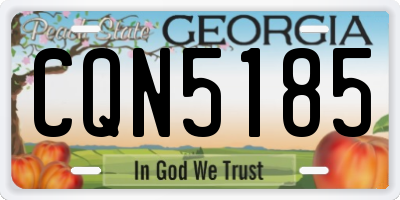 GA license plate CQN5185