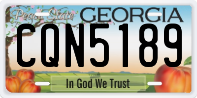 GA license plate CQN5189