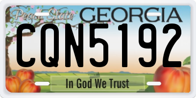 GA license plate CQN5192