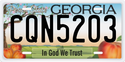 GA license plate CQN5203