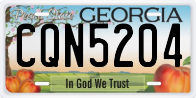 GA license plate CQN5204