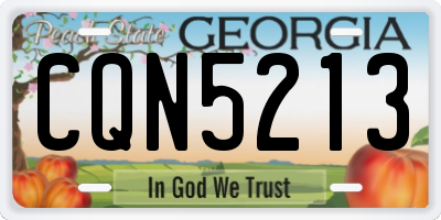 GA license plate CQN5213