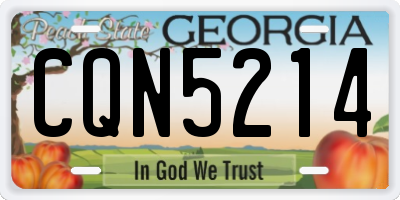 GA license plate CQN5214