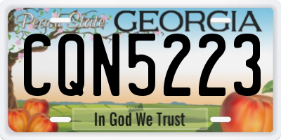 GA license plate CQN5223
