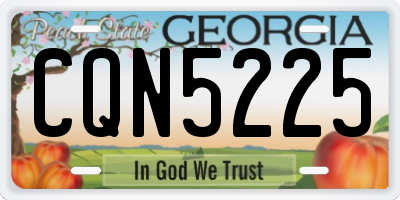GA license plate CQN5225