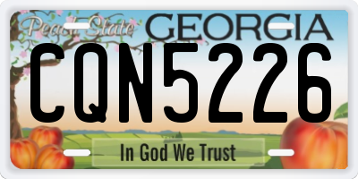 GA license plate CQN5226